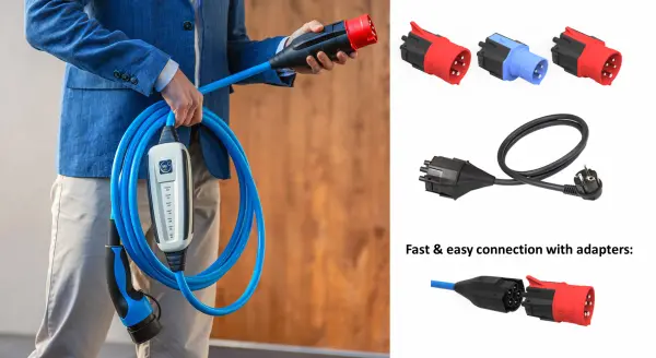 NRGkick Adapter Connection Mini zum sicheren E-Auto laden – praktischer Ladeadapter für flexible Anschlussmöglichkeiten zu Hause und unterwegs.