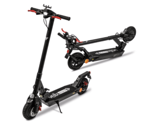 Kompakter E-Kickroller von Rolektro in sportlichem Design, ideal für kurze Stadtstrecken und Freizeitfahrten.
