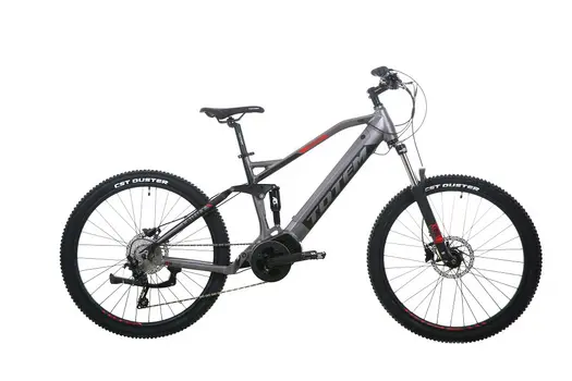TOTEM Carry Fully E-Bike in Dunkelgrau – E-MTB mit Suntour-Federung und Deore-Schaltung