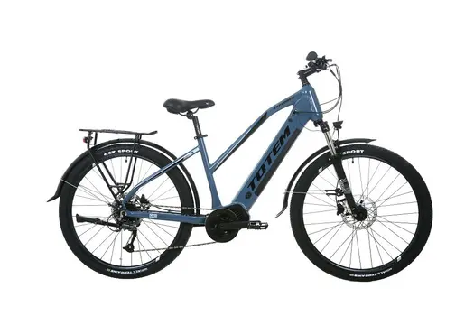 TOTEM Explorer E-Bike in Blaugrau – sportliches Trekkingbike mit 200 km Reichweite
