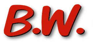 Logo von B.W. Vertrieb – rote Buchstaben B.W., Symbol für Vertrieb von NCM E-Bikes und Elektromobilität
