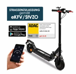 Velix E-City Roller mit Straßenzulassung (eKFV/StVZO) und ADAC-Testsiegel – geprüfte Sicherheit und Qualität für urbane Mobilität