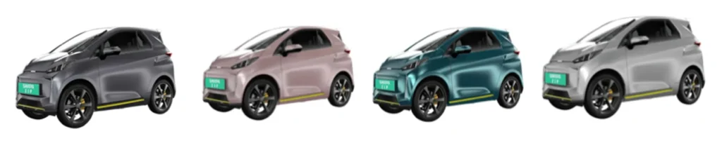 SWAPA CityCar 45 km/h elektrisches Microcar in vier verschiedenen Farben
