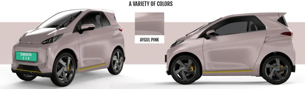 SWAPA CityCar 45 km/h in Pink – elektrisches Kabinenroller Mopedauto für die Stadt